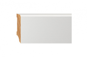 Sockelleiste mit Fase 2mm 14 x 60 mm weiß lackiert