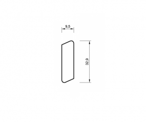 Sockelleiste massiv Eiche Old White 35mm