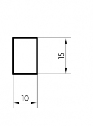 Rechteckleiste 10 x 15 mm Buche roh