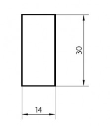 Rechteckleiste 14 x 30 mm weiß lackiert