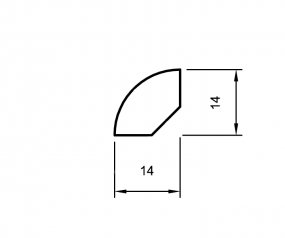 Viertelstab Eiche geölt 14x14mm