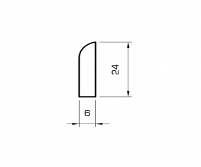 Flachleiste massiv Eiche weiß gebeizt 24mm
