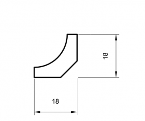 Hohlkehlleiste massiv Eiche lackiert 18mm