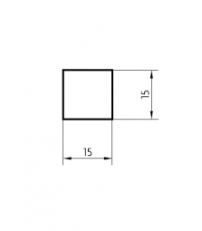 Quadratstab massiv Eiche roh 15mm