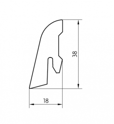 Sockelleiste/Clip 18 x 38 mm MDF Eiche