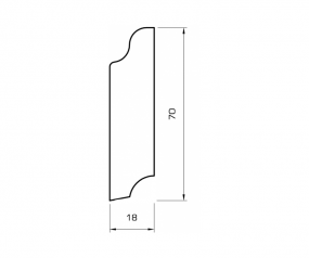 Sockelleiste massiv Ayous weiß lackiert 70mm profiliert