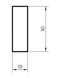 Rechteckleiste 10 x 30 mm Kiefer RAL 9010