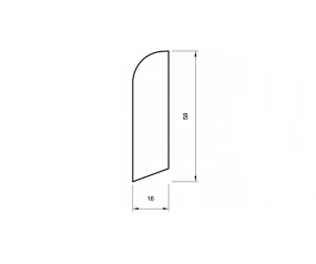 Sockelleiste massiv Buche lackiert 60mm gerundet