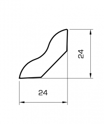 Sockelleiste massiv Eiche geölt 24mm geschwungen