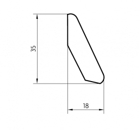 Sockelleiste massiv Eiche Country Style 35mm (20m-Bund)