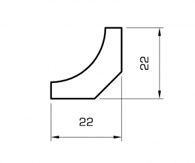 Hohlkehlleiste massiv Fichte lackiert 22mm