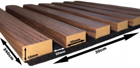 Akustikpaneele Nussbaum auf Filz (schwarz)