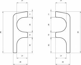 Rohrverkleidung massiv Ayous roh 28x80mm