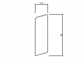 Sockelleiste massiv Ayous weiß lackiert 60mm gefast