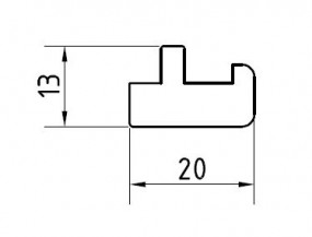 Sockelleiste lt. Skizze 13 x 20 mm Eiche roh