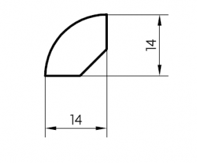 50m-Bund Viertelstab massiv Ayous lackiert 14mm