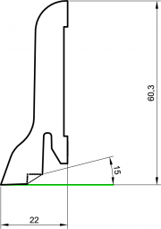 Furniersockelleiste Buche lackiert 60mm geschwungen