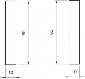 Rechteckleiste massiv Eiche roh 10x60mm
