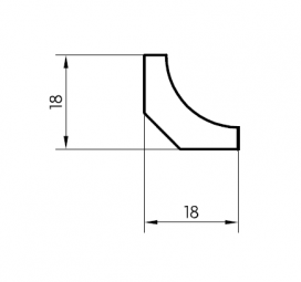 Hohlkehlleiste massiv Jatoba FSC lackiert 18mm