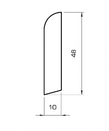 Sockelleiste massiv Eiche geölt 48mm gerundet