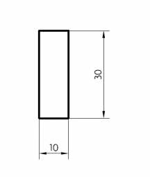 Rechteckleiste Eiche roh 10 x 30 mm