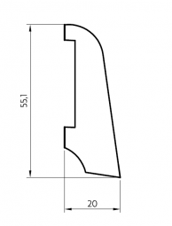 Sockelleiste Eiche weiss geölt 20 x 55 mm