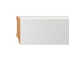 Sockelleiste massiv weiß lackiert 60mm gefast