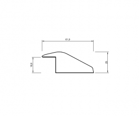 Ausgleichsprofil massiv Eiche roh 61mm