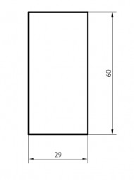 Rechteckleiste massiv weiß lackiert 29x60 mm