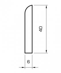 Flachleiste massiv Kiefer roh 40mm