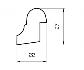 Falzleiste massiv Kiefer roh 27mm profiliert