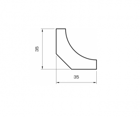 Hohlkehlleiste massiv weiß lackiert 35mm