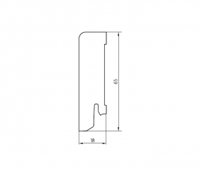 Furniersockelleiste Eiche lackiert 65mm gerundet