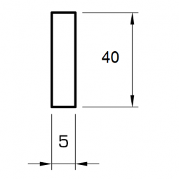 Rechteckleiste massiv Eiche roh 5x40mm