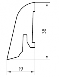 Furniersockelleiste Kork Sand lackiert 38mm konisch