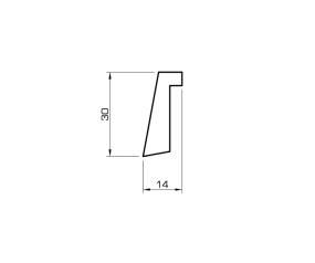 Falzleiste massiv Kiefer lackiert 30 mm eckig