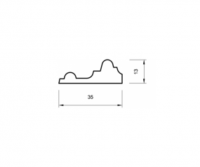 Profilleiste massiv Eiche roh 35mm