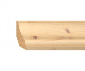 Hohlkehlleiste massiv Weißholz roh 65mm