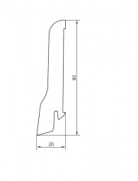 Furniersockelleiste Eiche lackiert 80mm geschwungen