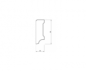 Sockelleiste massiv Eiche roh 60mm gefast