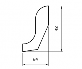 Sockelleiste massiv Ahorn lackiert 40mm geschwungen