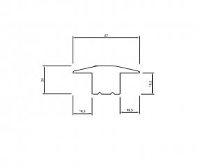 Übergangsprofil massiv Eiche roh 57mm