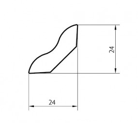 Sockelleiste weiß lackiert 24 x 24 mm