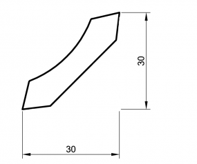 Hohlkehlleiste massiv Buche geölt 30mm eckig