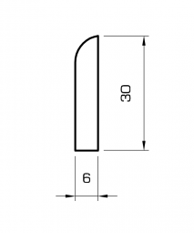Flachleiste massiv Buche roh 30mm 50m-Bund