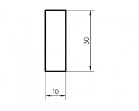 Rechteckleiste Eiche roh 10 x 30 mm