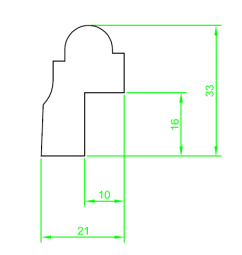 Falzleiste massiv Buche kirschfarben lackiert 33mm