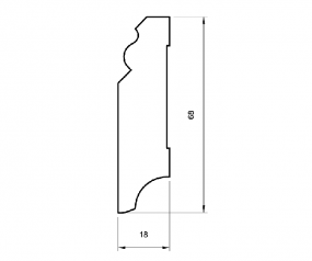 Sockelleiste massiv weiß lackiert 70mm profiliert