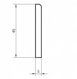 Rechteckleiste 5 x 45 mm Kiefer lackiert