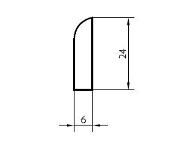 Sockelleiste 6 x 24 mm Eiche roh
